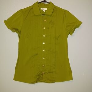 Banana Republic Green Pleaded Blouse‎ Size Small